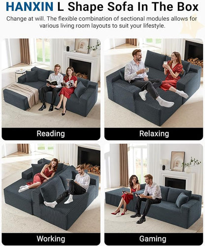 105 Inch Cloud Sectional Couch, Modern Modular Sectional Sofa - Image 3