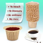 100 Count Natural Disposable Paper Coffee Filters with 2 Reusable K Cups Compatible with Keurig Brewers Single Serve 1.0 and 2.0
