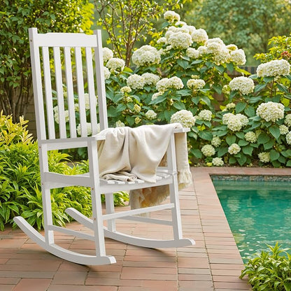 Flamaker Outdoor Rocking Chair Oversized Wooden Patio Chairs - Image 2
