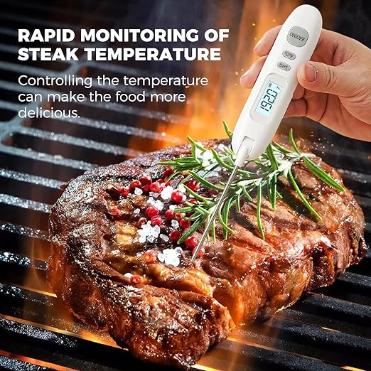 Meat Thermometer Digital - Instant Read Food Thermometer for Cooking Grilling Air Fryer Griddle Probe Kitchen Gadgets Essentials BBQ Grill Smoker Oil Fry Candy Turkey Instant Read Thermometer