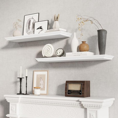 Fun Memories Floating Shelves 36 Inch Long, 9.3 Inch Deep Classic Crown Molding - Image 2