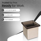 Rattleware Stainless Steel Knock Box | Heavy-Duty Espresso Grounds Container, Welded Bar, Durable and Efficient for Baristas - Quality Coffee Preparation (6"x5.5"x6")