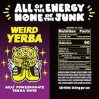 Drink Weird Organic Acai Pomegranate Yerba Mate – 16oz Cans, 160mg Organic Caffeine, Pack of 12 – Antioxidant-Rich Energy Drink Alternative