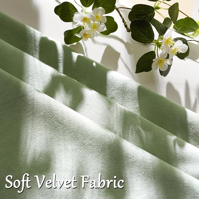GIGIZAZA Sage Green Velvet Throw Pillow Covers 16x16 Pack of 2 | Decorative - Image 5