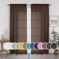 Sheer Curtains 63 inch Length 2 Panels Set, Rod Pocket Voile Fimly Sheer Drapes by OWENIE