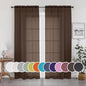 Sheer Chocolate Curtains, Sheer Curtains 90 Inches Long 2 Panels Set, Rod by OWENIE