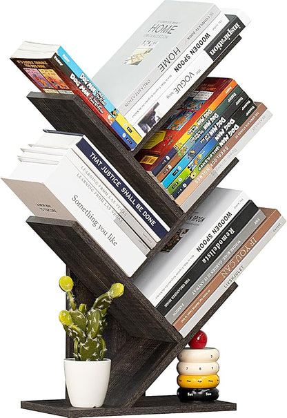 SHEEPAM 5 Tier Tree Book Shelf, Small Desktop Bookshelf - Image 9