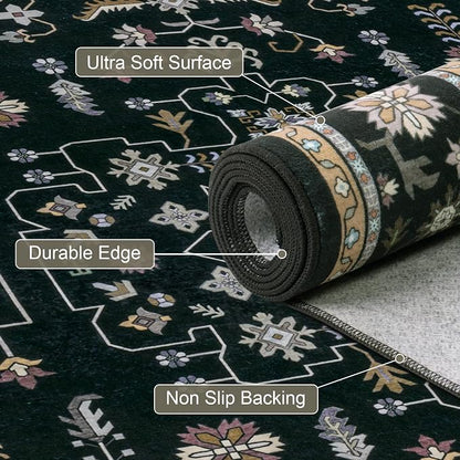 8x10 Area Rugs Living Room: Washable Vintage Rug - Image 6