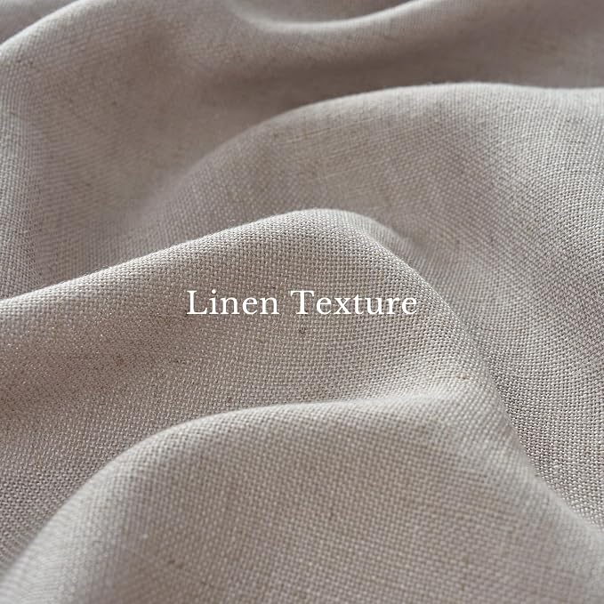 NICETOWN Flax Linen Birch Curtains 84 inch Long, Rod Pocket & Back Tab Semi - Image 3
