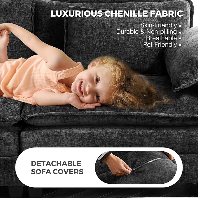 ELUCHANG Oversized 153" Modular Sectional Sofa, Comfy Cloud Couch, L Shaped - Image 4