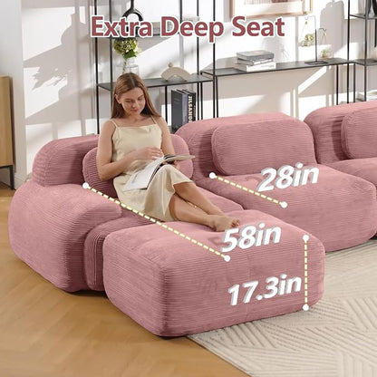 Boneless Sectional Couch, No Assembly Required, 152.7” U Shaped Modular Cloud - Image 5