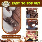 Break-Apart Chocolate Molds, Non-Stick Silicone Chocolate Bar Mold, Food Grade Candy Bar Mold, Perfect for Energy Bar, Cocoa Mini Bar, Basic Bites - 4 Pack