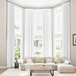 White 100% Blackout Linen Curtains 52 Inch Wide by 142 Inch by Guken