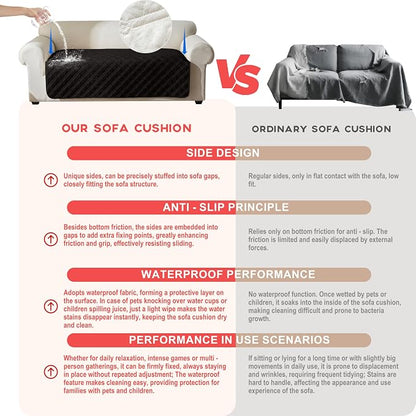 Genina Waterproof Couch Cover, Washable Anti-Slip 78inch Sofa Covers - Image 3
