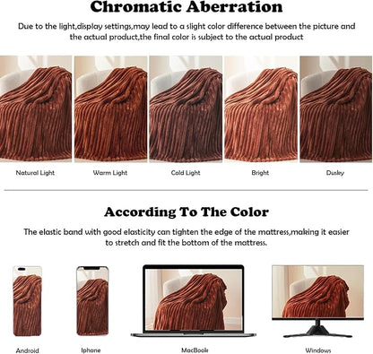NEWCOSPLAY Fleece Ribbed Cozy Twin Blanket - Image 6