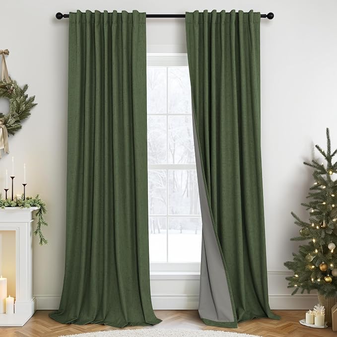 Christmas Green Blackout Curtains by Pitalk