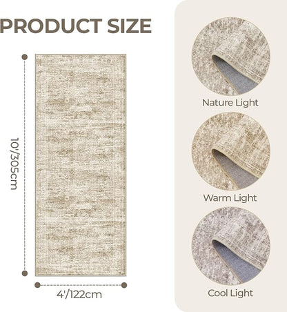 4x10 Runner Rug Non Slip, Washable Hallway Runner Rug, Nursery Room, Soft - Image 2