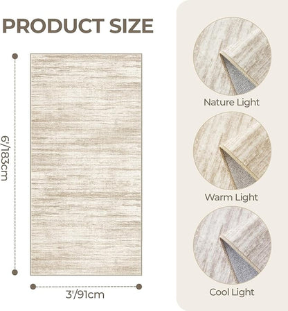 3x6 Runner Rug Non Slip, Washable Hallway Runner Rug, Nursery Room, Soft Runner - Image 2