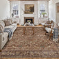 9x12 Brick Red Vintage Floral Washable Area Rug by HUGEAR