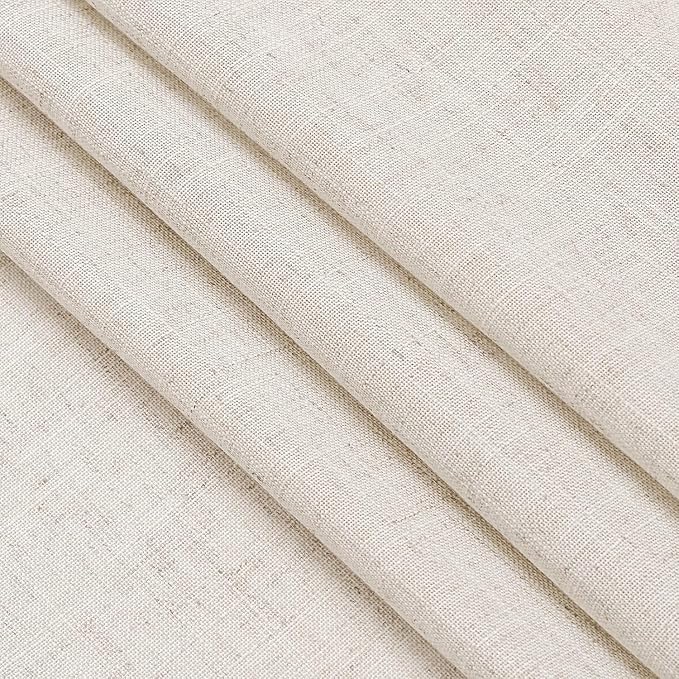 Beige Linen Curtains for Kitchen Windows Over Sink Farmhouse Short Semi Sheer - Image 5