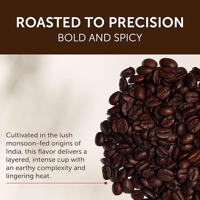 Illy Whole Bean Coffee, India Dark Roast - Notes of Black Pepper and Extra-Dark Chocolate - 100% Arabica - Whole Beans - Pressurized Packaging Sealed for Freshness - 8.8oz can (Pack of 6)