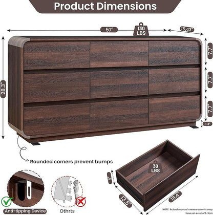 Standifurno 9 Drawer Double Dresser - Image 2