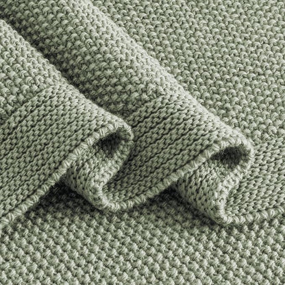 CozeCube Sage Green Seed Stitch Throw Blanket 50"x60", Farmhouse Decor | Blanket - Image 8