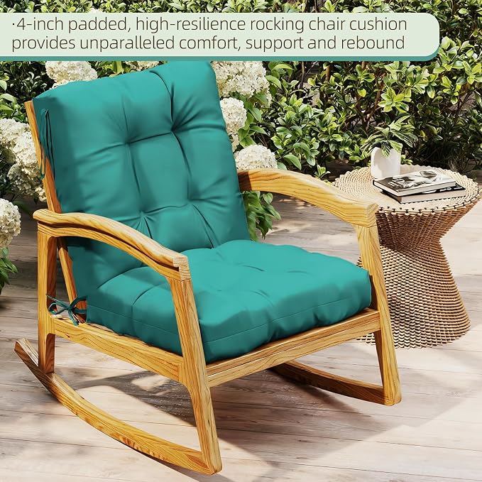 Outdoor Chair Cushions Set of 2, High Back Soft Seat Pad - Image 3