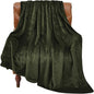 BEDELITE Fleece Blanket Soft Plush Twin Size Blanket Olive Green 60"x80" | by BEDELITE
