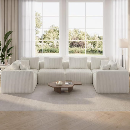 Novilla 141" Modular Sectional Sofa, Modern Cloud Sectional Couch by Novilla