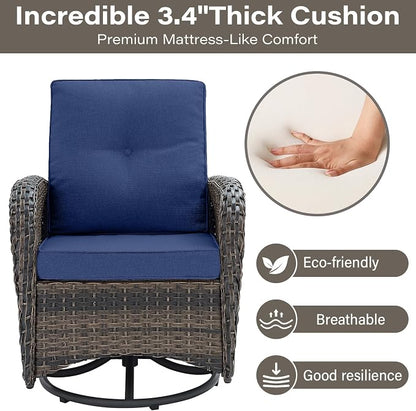 Belord Patio Wicker Chairs Swivel Rocker - Image 6