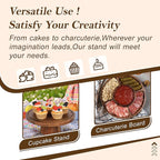 Bellsal Acacia Wood Cake Stand with Lid - 12in Round Cake Holder, 2-in-1 Dessert Table Display Set & Charcuterie Board for Cheese, Chips & Dips, Nachos, Fruit Platter, Large Acrylic Cake Dome Cover