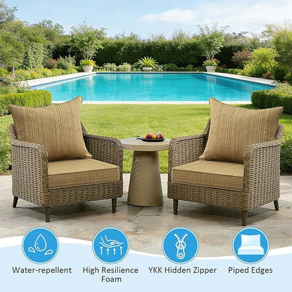 Outdoor Deep Seat & Back Cushion Set, 24 x 24 Inch Water Repellent and Fade - Image 3