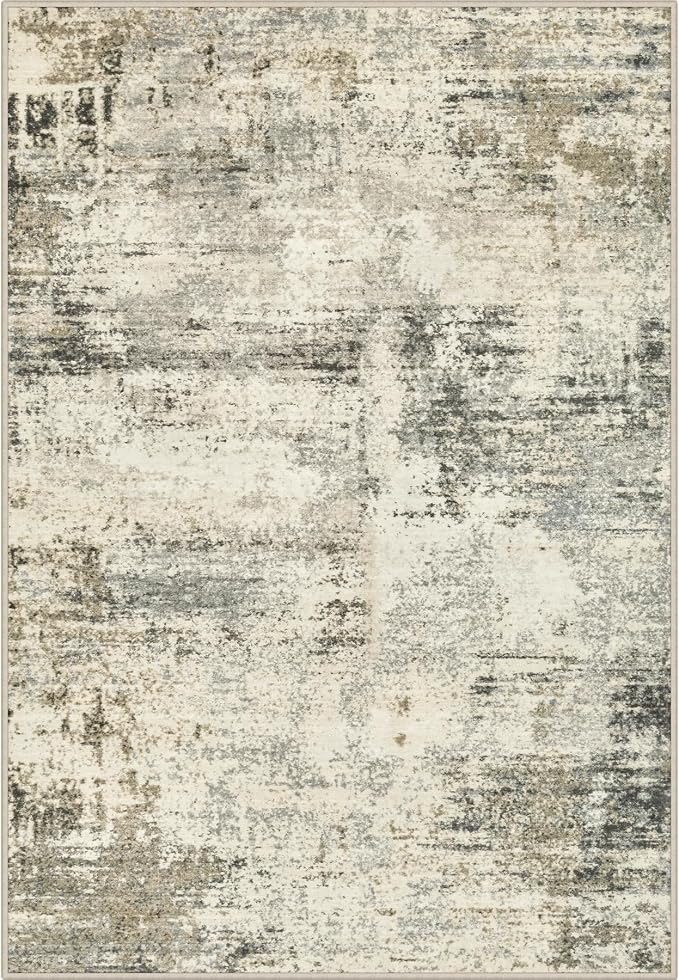 Area Rug Living Room: 5x5 Modern Washable Soft Carpet Ash Brown | by FXRHLP