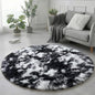 Amdrebio Black White Grey Round Circle Area Rug 4Ft by Amdrebio