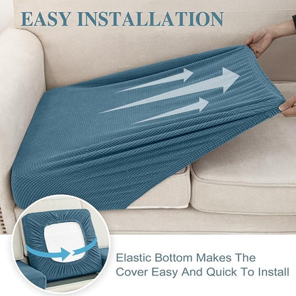 LA MEACK Couch Cushion Covers for Sectional Sofa L Shape Washable Separate Seat - Image 5