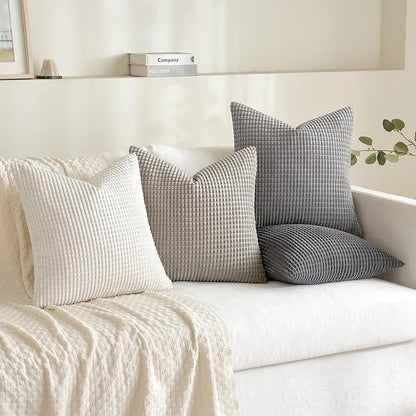 MIULEE Timeless Neutral Euro Sham Pillow Covers 24x24 Set of 4 Mid Century - Image 2