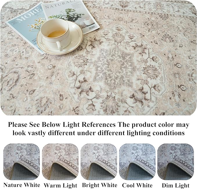 Washable 2x5 Hallway Runner Rug: Vintage Water Resistant Kitchen Entryway Rug - Image 3