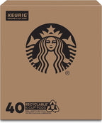 Starbucks K-Cup Coffee Pods, Dark Roast, Caffè Verona for Keurig Brewers, 100% Arabica, 1 Box (40 Pods)