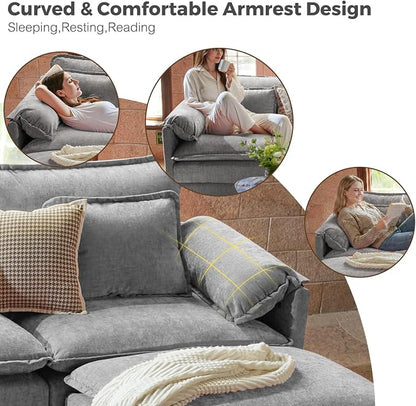 ELUCHANG Oversized 153" Modular Sectional Sofa, Comfy Cloud Couch, L Shaped - Image 4
