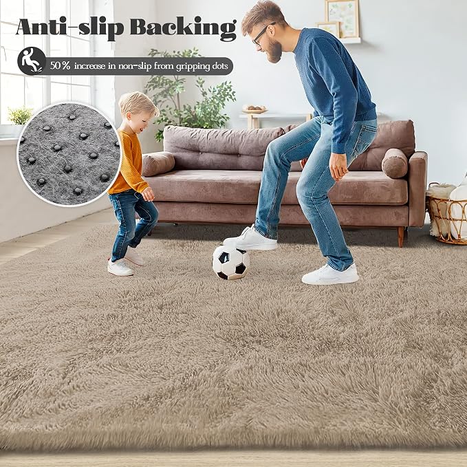 8x10 Area Rugs for Living Room: Fluffy Shag Soft Washable Rug Large Fuzzy Plush - Image 7