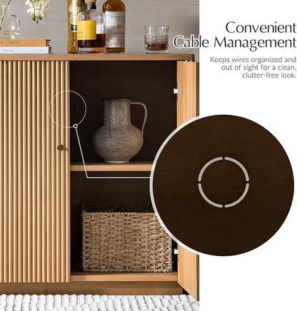 HULALA HOME Solid Wood Sideboard Buffet Cabinet - Image 4