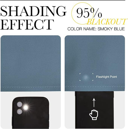 NICETOWN Smoky Blue Blackout Curtains 120 inches Length - Image 4