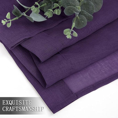 Tollpiz Sheer Tier Curtains Kitchen Linen Textured Half Curtain Sheers Light - Image 7