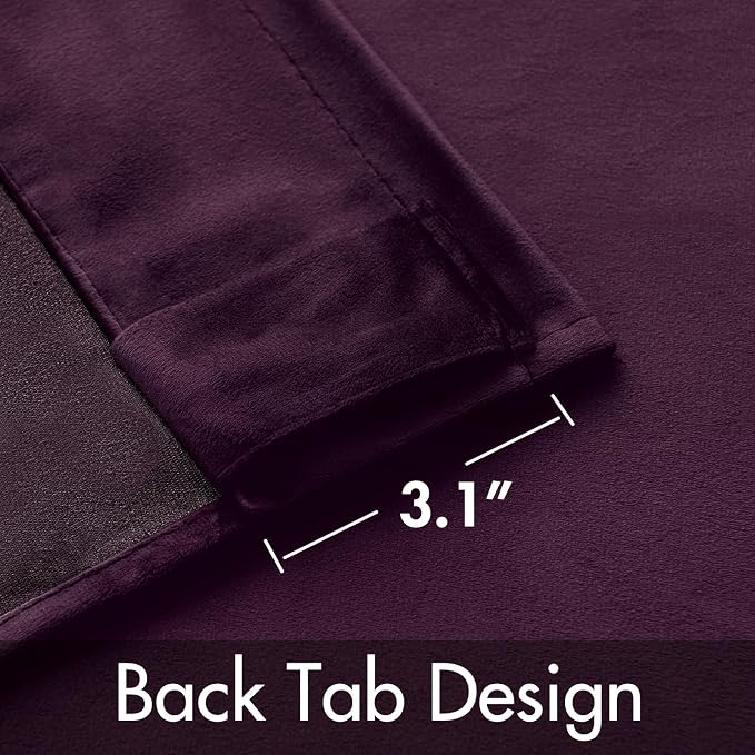 MIULEE Dark Purple Velvet Curtains 52x90 inches Luxury Blackout Curtains | - Image 3