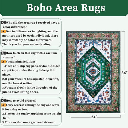 SERISSA 2x3 Washable Non Slip Boho Small Area Rug - Image 2