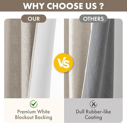 MIULEE 100% Blackout Linen Curtains - Image 4