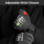 FreezeGuard Winter Work Gloves for Men and Women, ANSI A6 Cut Resistant Gloves With Super Grip, Freezer Glove for Work, Touchscreen, Thermal Insulated, PR3388, Non PFAS, Black Knight (XXL, 1 Pair)