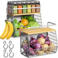 Magnetic Shelf for Fridge with Wood Lid, Fruit Potato and Onion Storage Bins by Ofiray-home