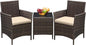 Greesum 3 Pieces Patio Furniture Sets Outdoor PE Rattan Wicker Chairs by BuynowfromGreesum